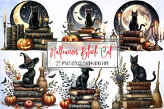 Halloween Black Cat Clipart Bundle - CraftNest - Digital Crafting and Art