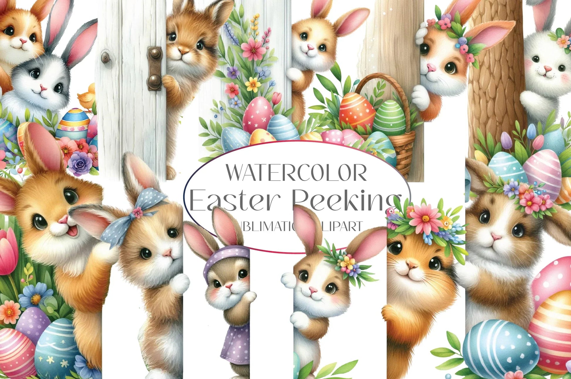 Easter Peeking Out Clipart Bundle - CraftNest - Digital Crafting and Art