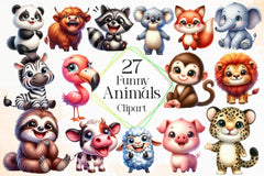 Funny Animals Clipart Bundle 5 - CraftNest - Digital Crafting and Art
