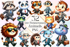 Cute Businessman Animals Clipart Bundle 2 - CraftNest - Digital Crafting and Art