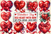 Valentine's Red Heart Bow Clipart Bundle