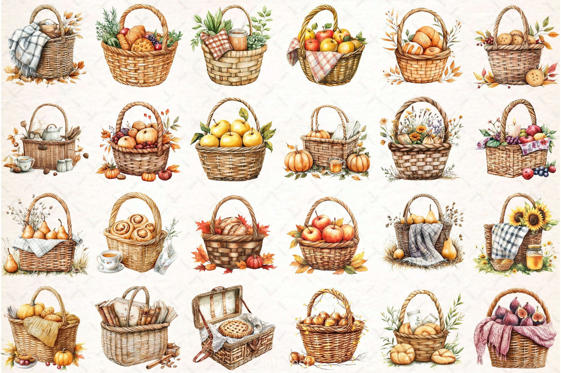 Picnic Basket Fall Clipart Bundle - CraftNest - Digital Crafting and Art
