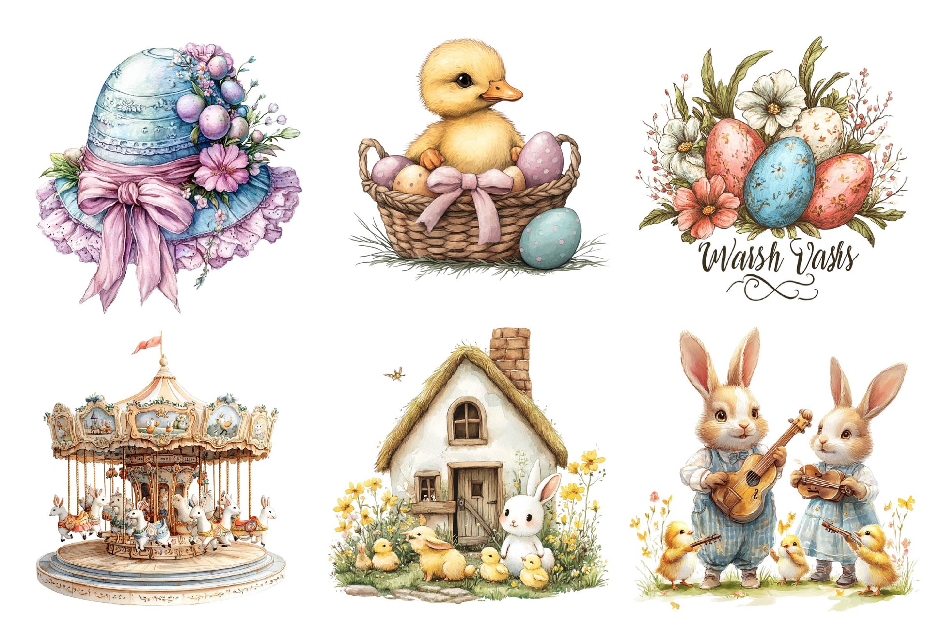 Vintage Easter Illustrations Clipart Bundle - CraftNest - Digital Crafting and Art