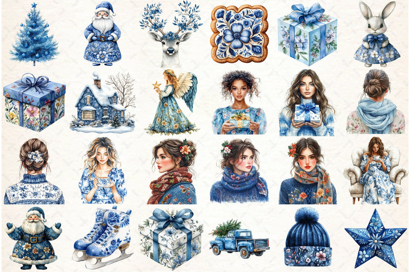 Chinoiserie Christmas Clipart Bundle 3 - CraftNest - Digital Crafting and Art