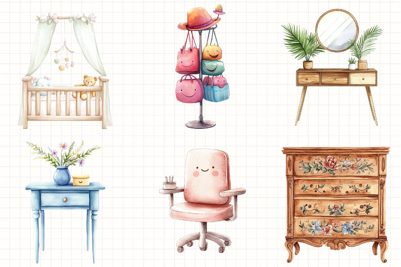 Home Furniture Clipart Bundle 5 - CraftNest - Digital Crafting and Art