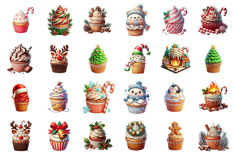 Christmas Cupcake Clipart Bundle 3 - CraftNest - Digital Crafting and Art