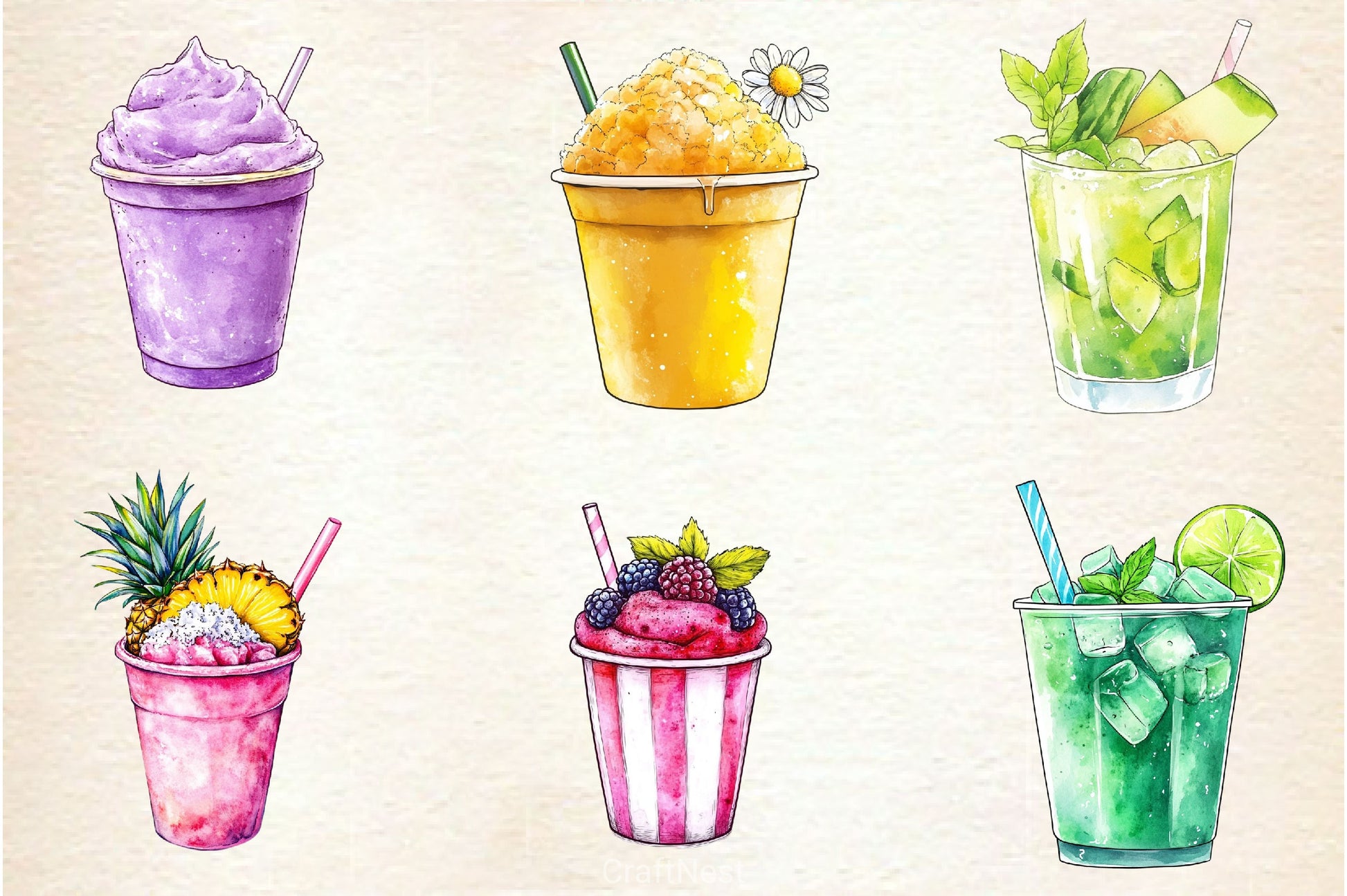 Spring Ice Cup Clipart Bundle - CraftNest - Digital Crafting and Art