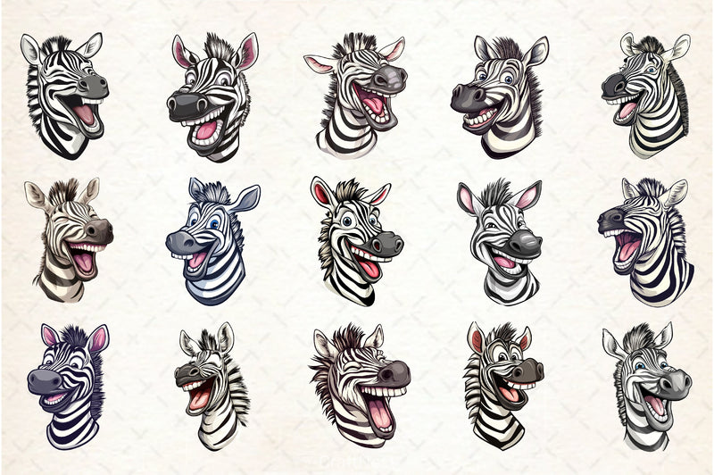 Funny Cartoon Zebra Clipart Bundle - CraftNest - Digital Crafting and Art
