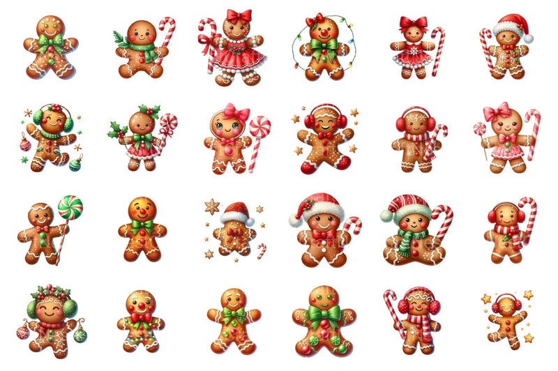Gingerbread Man Festive Cookie Holiday Printables Christmas Clipart Bundle - CraftNest - Digital Crafting and Art