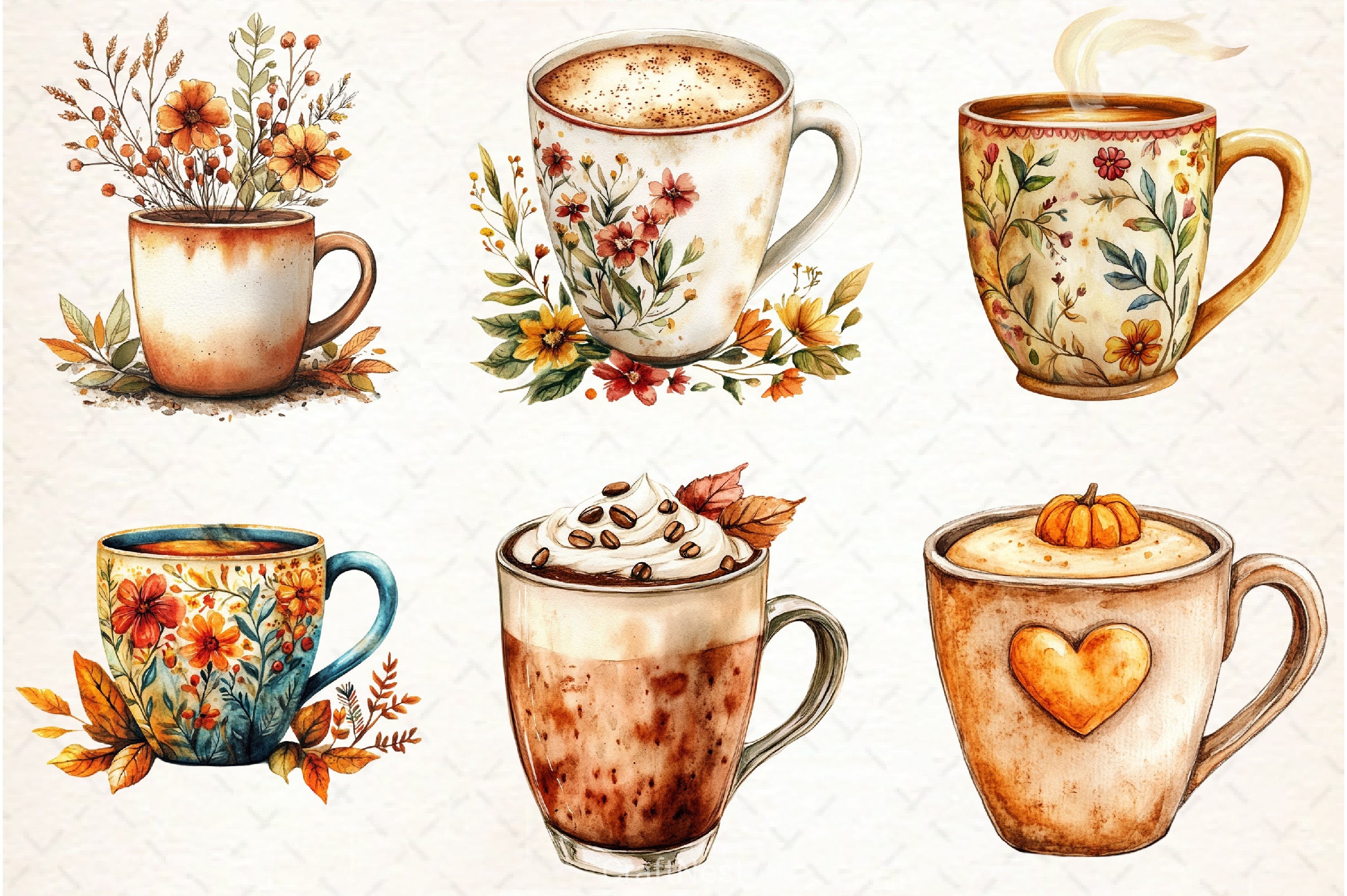Fall Coffee Clipart Bundle 4 - CraftNest - Digital Crafting and Art