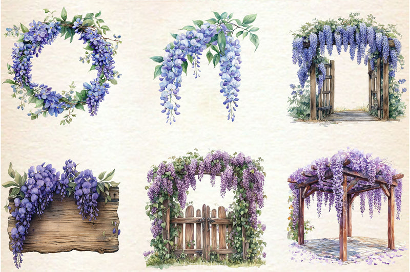 Wisteria Garden Clipart Bundle - CraftNest - Digital Crafting and Art