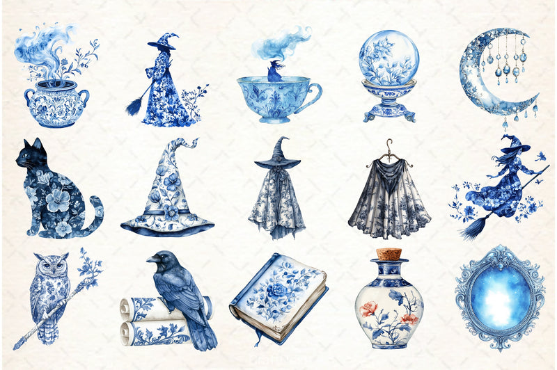 Toile Witch Clipart Bundle - CraftNest - Digital Crafting and Art