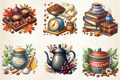 Vintage Autumn Coffee Clipart Bundle 2 - CraftNest - Digital Crafting and Art