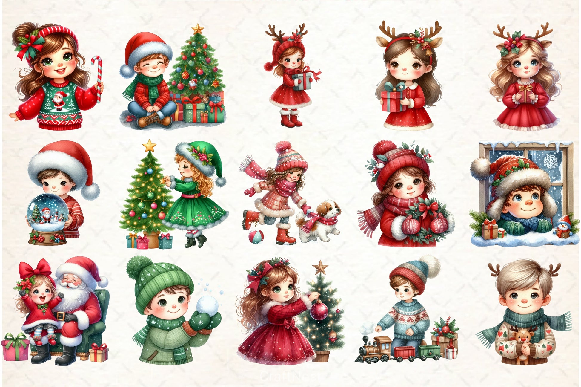 Christmas Kids Clipart Bundle - CraftNest - Digital Crafting and Art