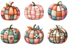 Autumn Patchwork Pumpkin Clipart Bundle - CraftNest - Digital Crafting and Art