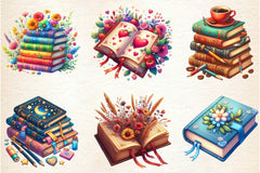Reading Books Clipart Bundle 4 - CraftNest - Digital Crafting and Art