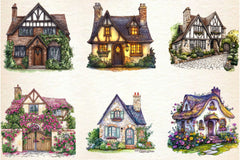 Spring Village House Clipart Bundle - CraftNest - Digital Crafting and Art