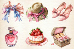 Preppy Coquette Summer Clipart Bundle - CraftNest - Digital Crafting and Art