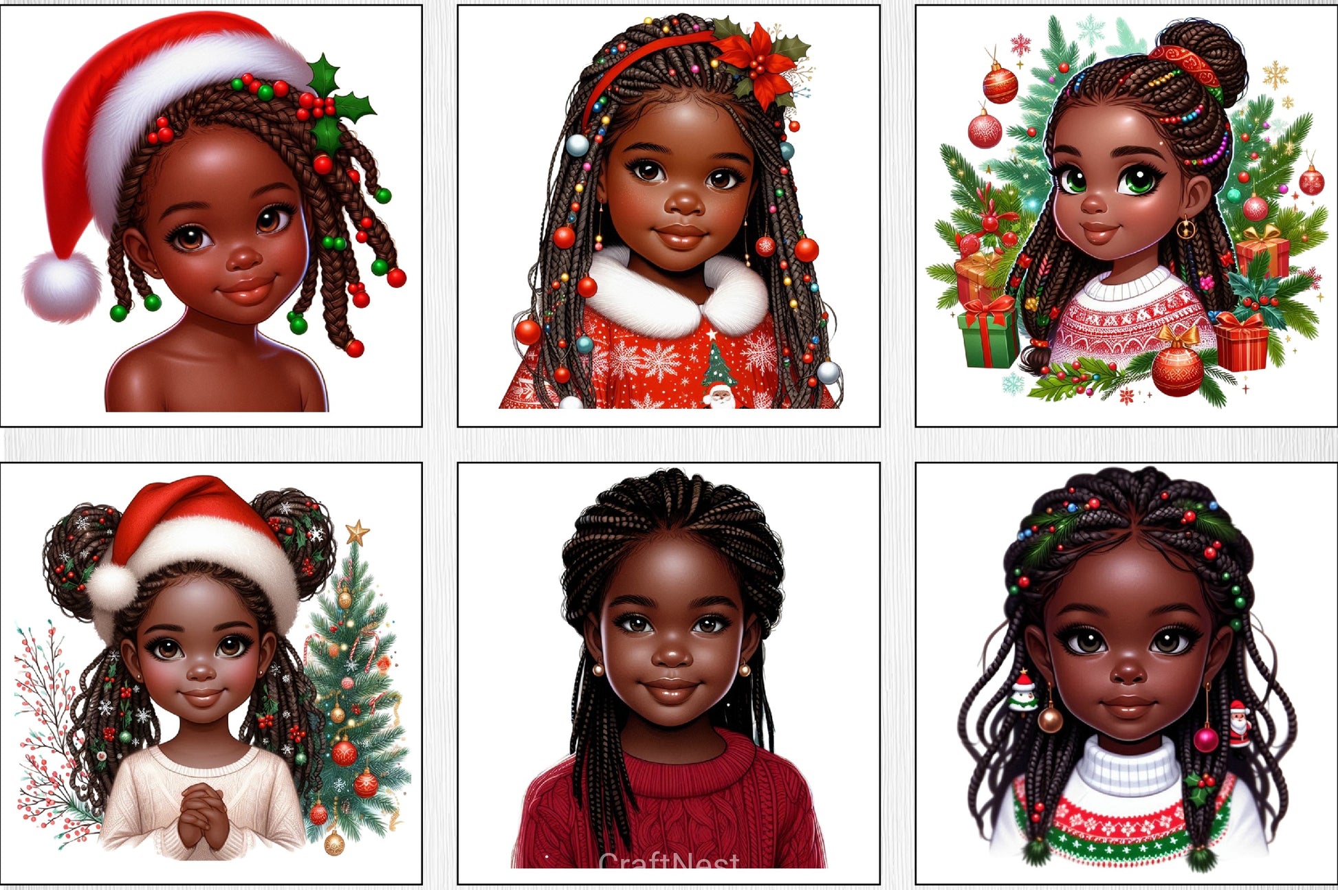 Christmas Black Girl Clipart Bundle 3 - CraftNest - Digital Crafting and Art