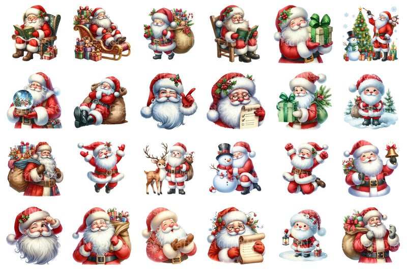 Santa Claus Christmas Clipart Bundle 99 - CraftNest - Digital Crafting and Art
