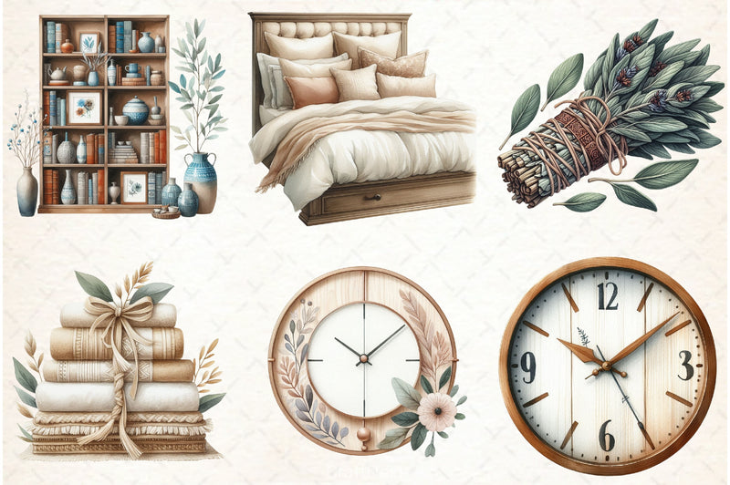 Boho Interior Clipart Bundle - CraftNest - Digital Crafting and Art
