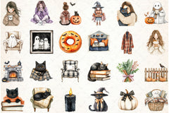 Creepy Cozy Halloween Clipart Bundle 1 - CraftNest - Digital Crafting and Art