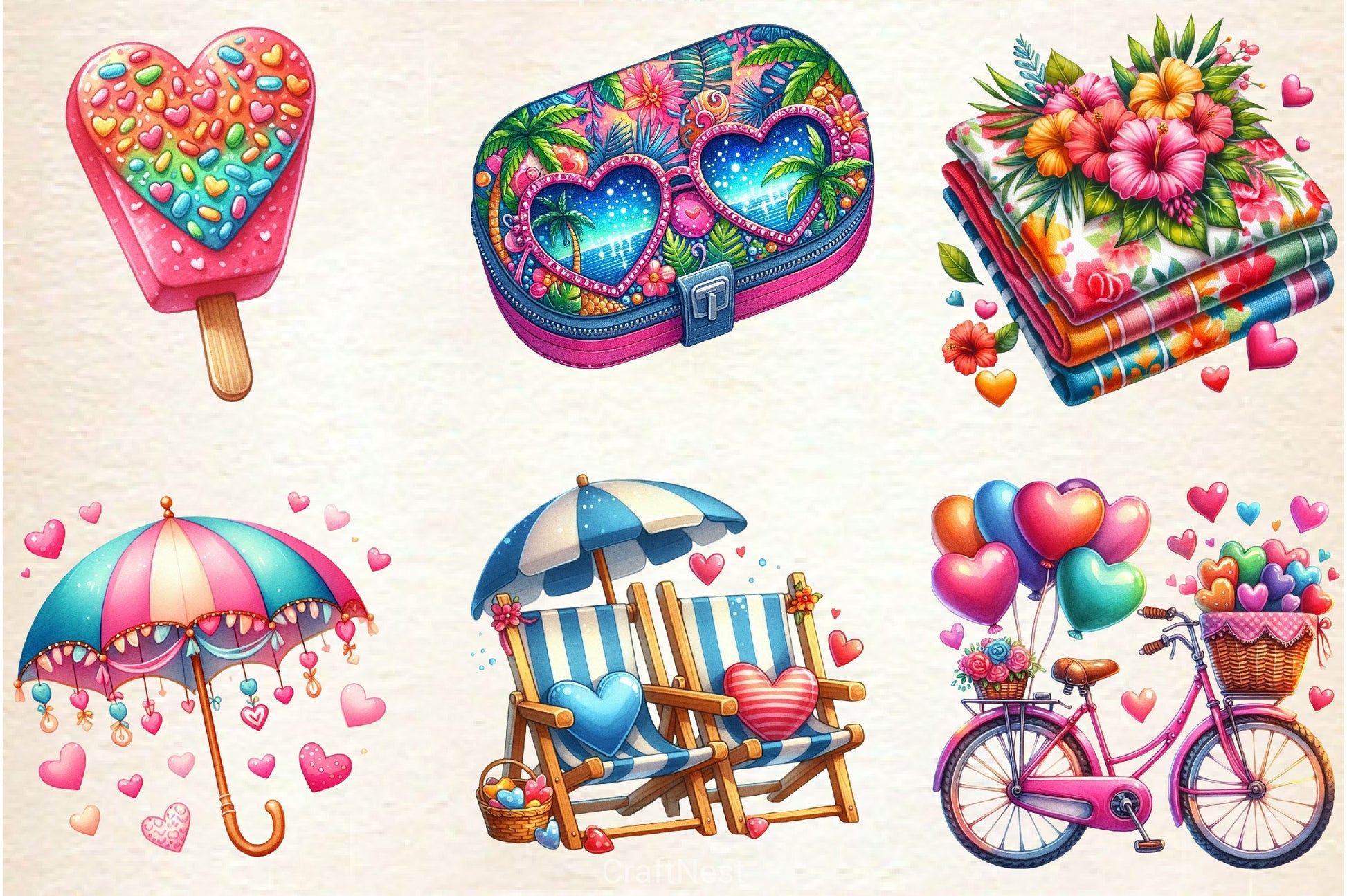 Love Summer Clipart Bundle 2 - CraftNest - Digital Crafting and Art