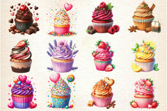 Valentine Cupcake Clipart Bundle 1 - CraftNest - Digital Crafting and Art