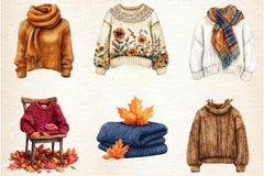 Sweater Weather Fall Clipart Bundle - CraftNest - Digital Crafting and Art