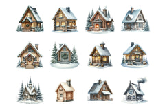 Nordic Winter Cottage Clipart Bundle - CraftNest - Digital Crafting and Art