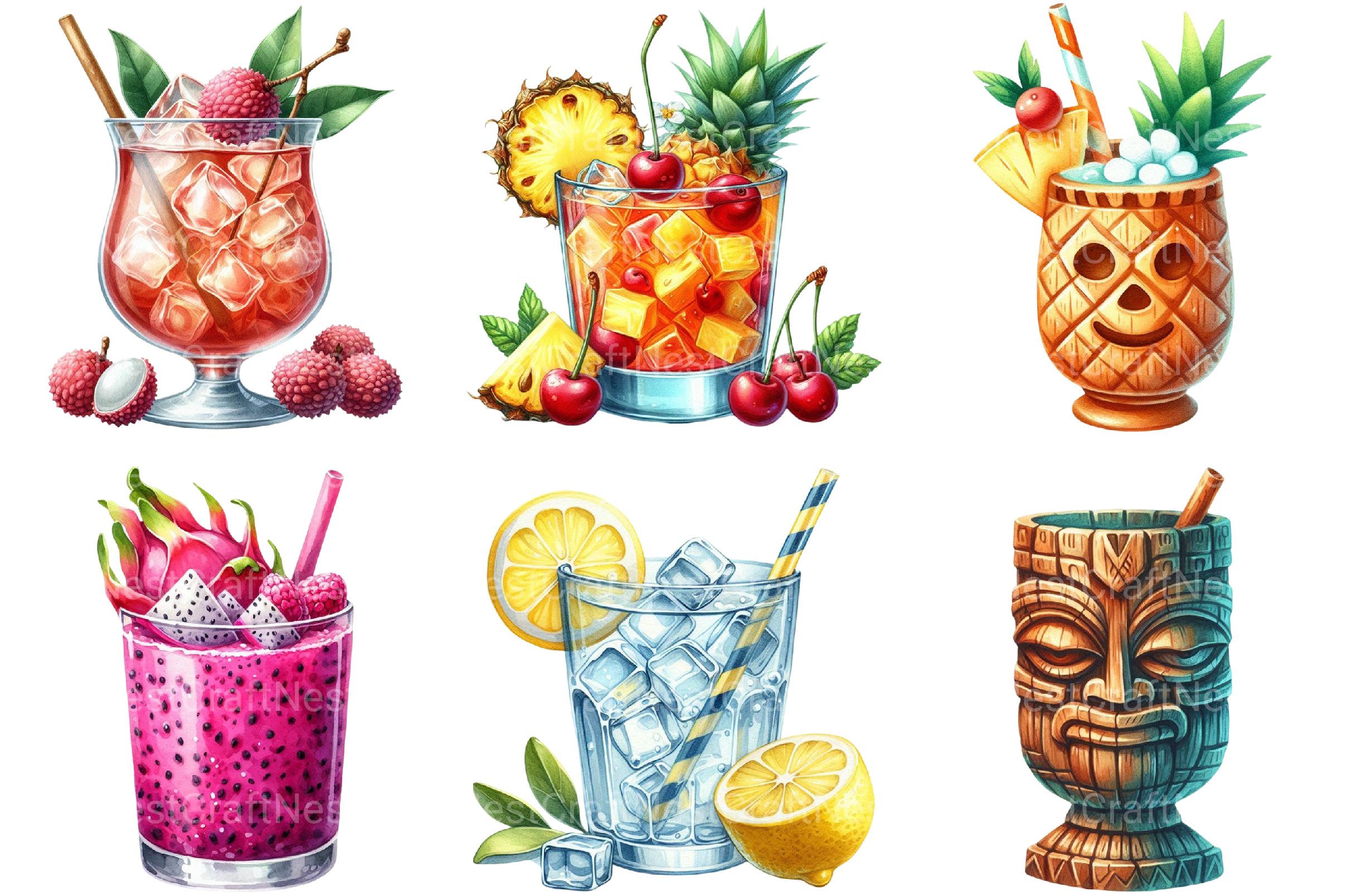 Summer Tropical Cup Clipart - CraftNest - Digital Crafting and Art