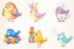 Quirky Whimsical Birds Clipart Bundle - CraftNest - Digital Crafting and Art