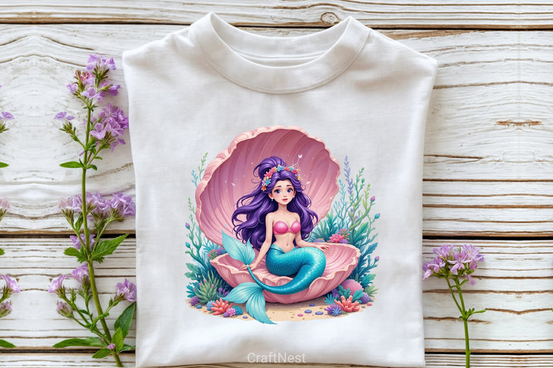 Summer Mermaid Clipart Bundle 2 - CraftNest - Digital Crafting and Art