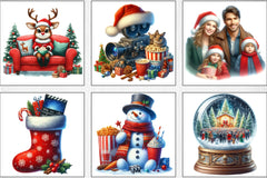 Christmas Movie Night Clipart Bundle 4 - CraftNest - Digital Crafting and Art