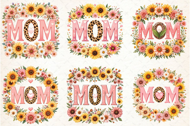 Floral Mama Mom Clipart Design Bundle - CraftNest - Digital Crafting and Art