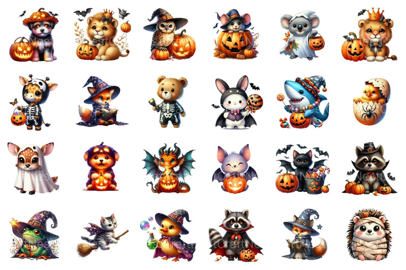 Halloween Animals Clipart Bundle 29 - CraftNest - Digital Crafting and Art