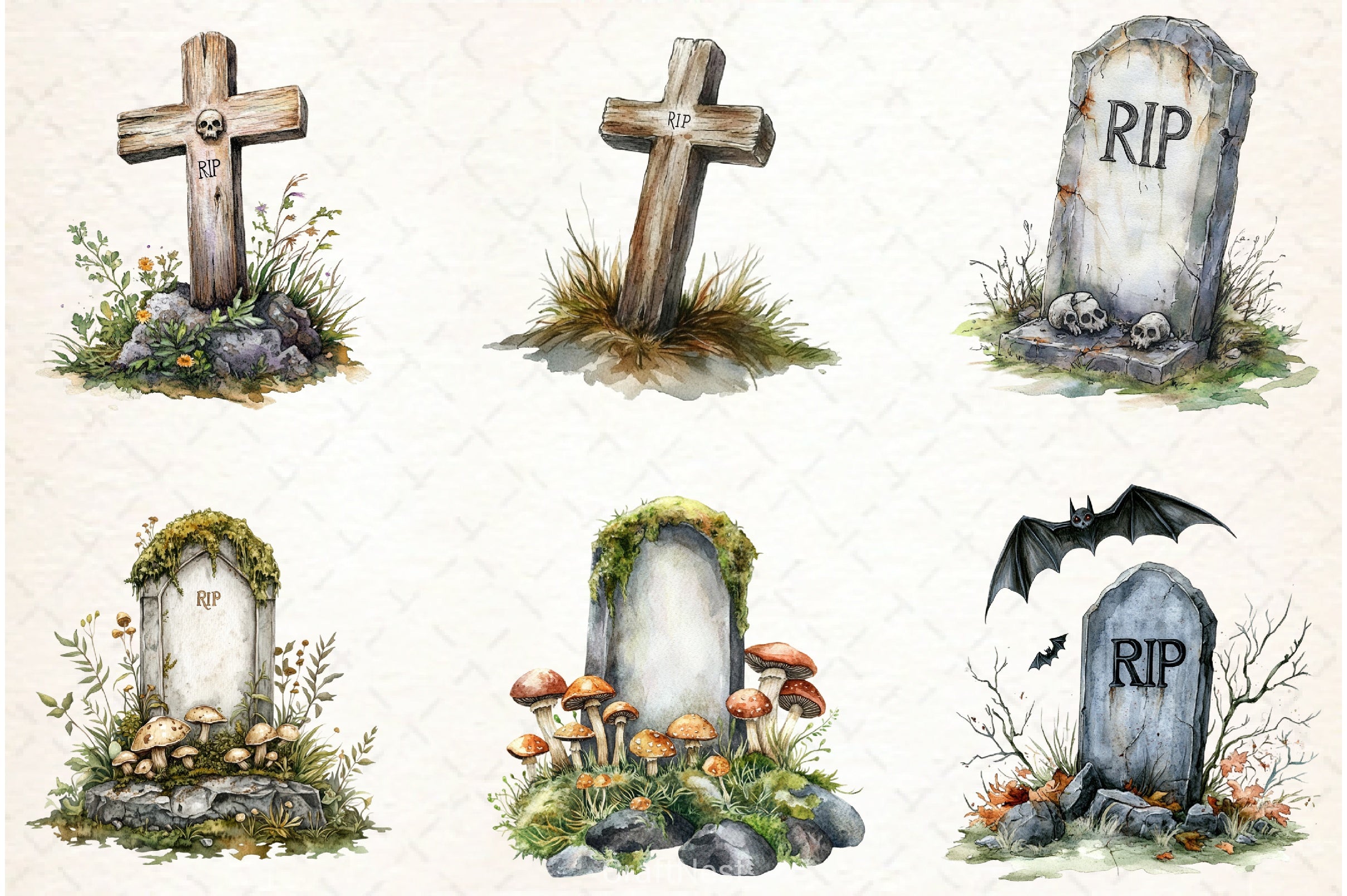 Halloween RIP Clipart Bundle - CraftNest - Digital Crafting and Art