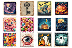 Cute Halloween Alphabet Clipart Bundle - CraftNest - Digital Crafting and Art