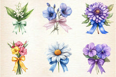 Coquette Birth Month Flowers Clipart Bundle - CraftNest - Digital Crafting and Art
