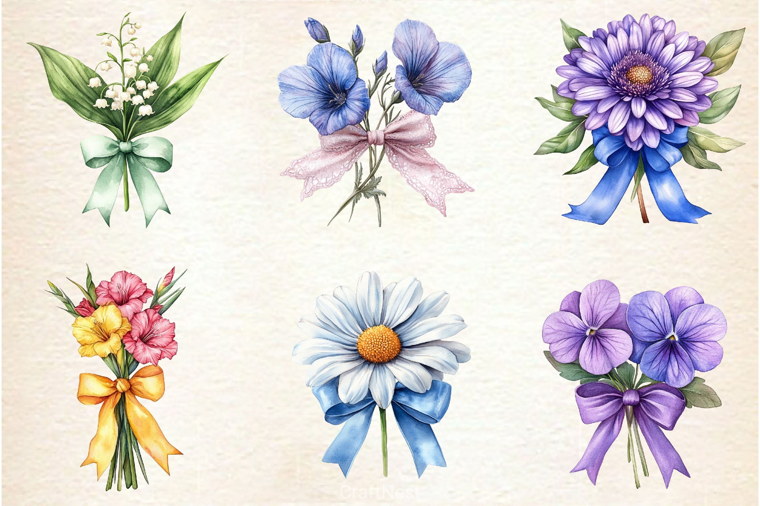 Coquette Birth Month Flowers Clipart Bundle - CraftNest - Digital Crafting and Art