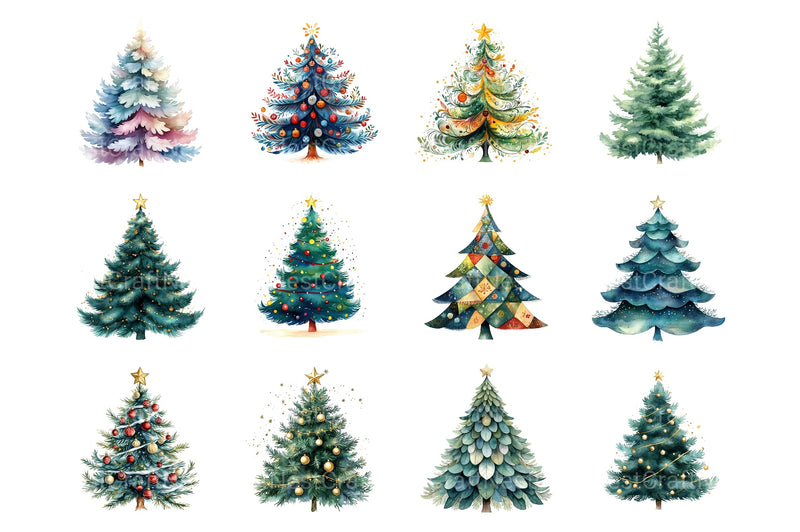 Whimsical Christmas Tree Clipart Bundle 8 - CraftNest - Digital Crafting and Art