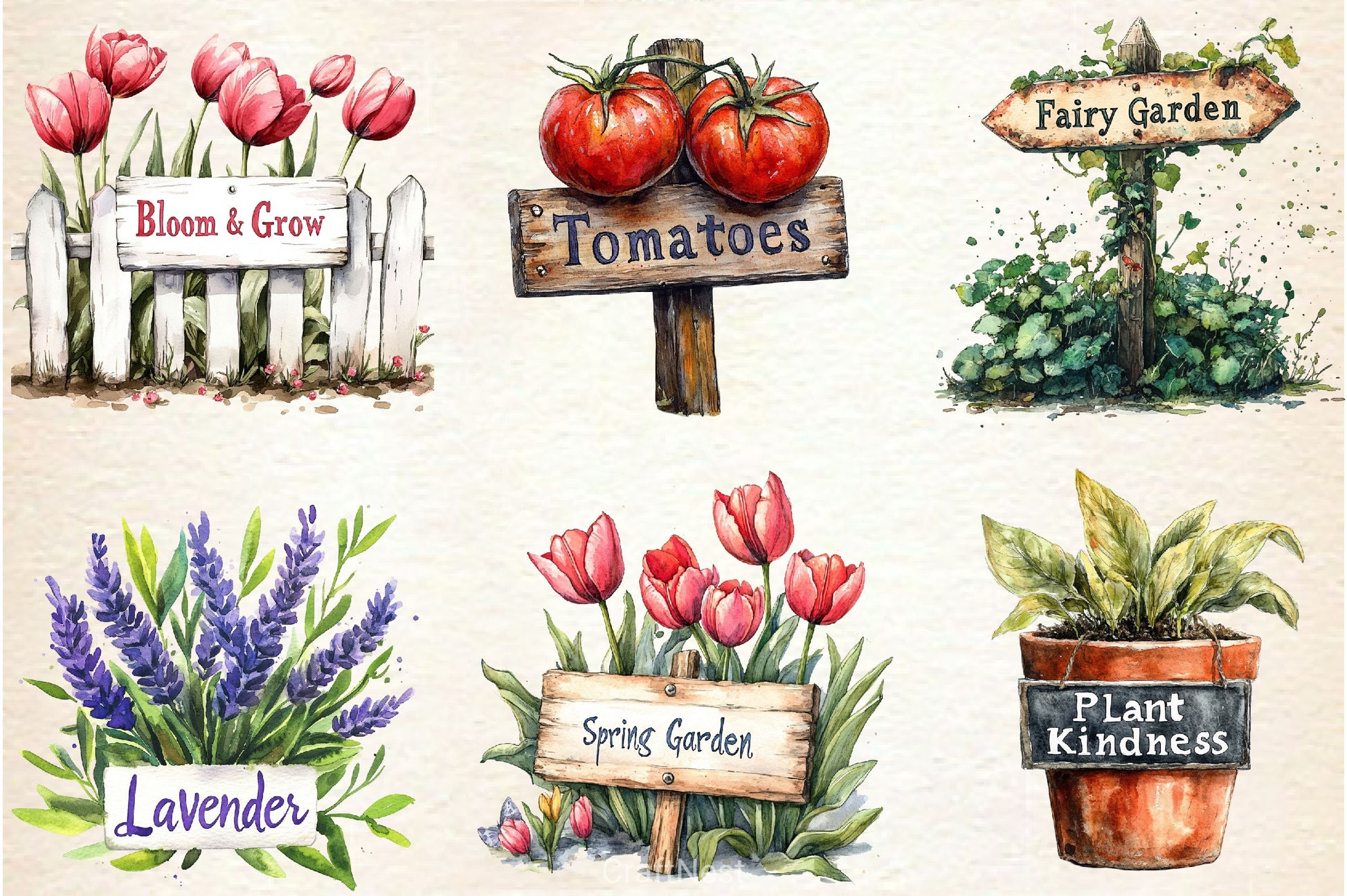 Garden Sign Clipart Bundle - CraftNest - Digital Crafting and Art