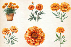 Marigold Clipart Bundle 3 - CraftNest - Digital Crafting and Art