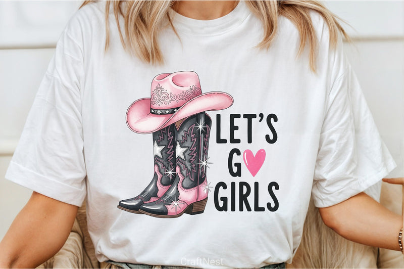 Let's Go Girls Cowgirl Boots Clipart Bundle - CraftNest - Digital Crafting and Art