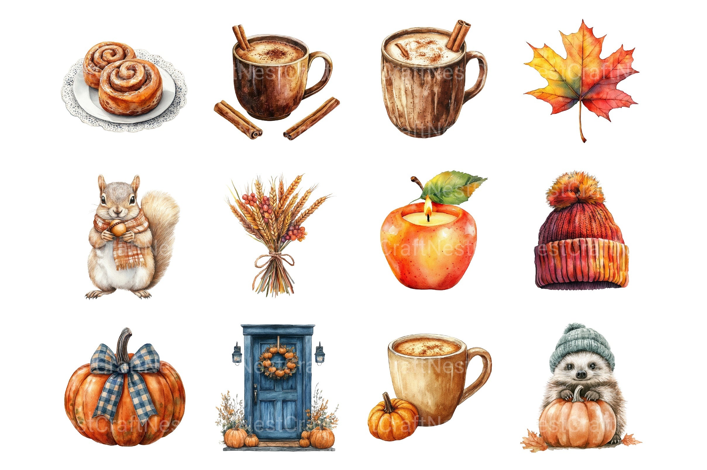 Cozy Fall Clipart Bundle 44 - CraftNest - Digital Crafting and Art
