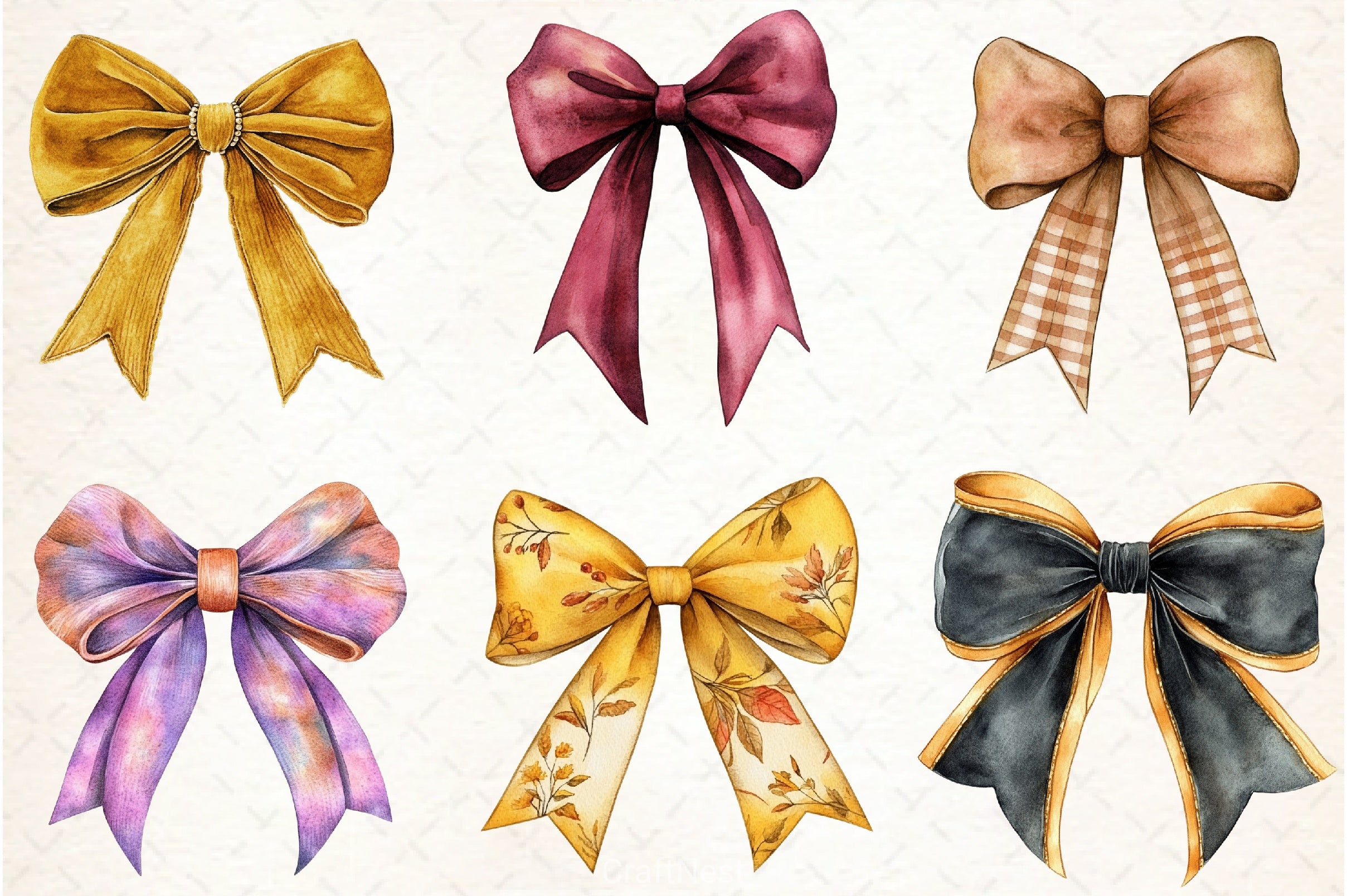 Autumn Coquette Bows Clipart Bundle - CraftNest - Digital Crafting and Art