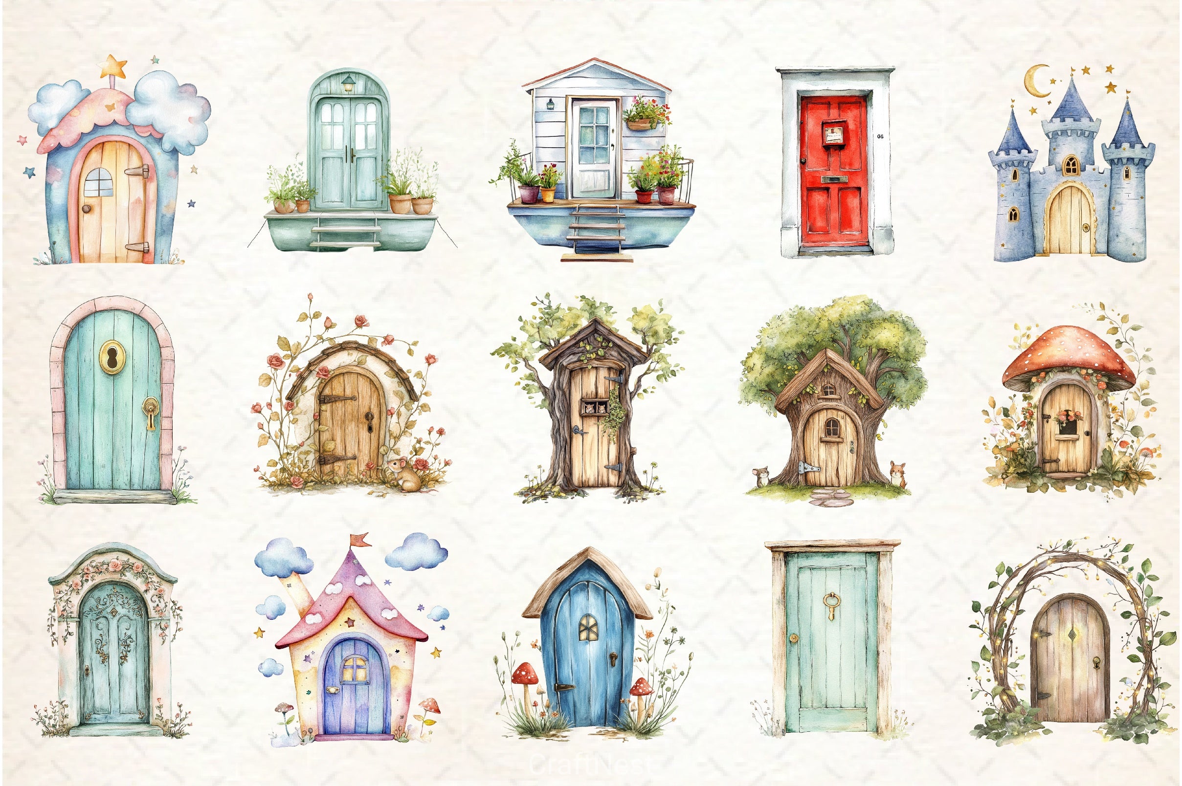 Door Clipart Bundle 3 - CraftNest - Digital Crafting and Art