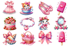 Pink Coquette Hello Summer Clipart Bundle - CraftNest - Digital Crafting and Art