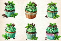 Minty Fresh Cupcake Clipart Bundle - CraftNest - Digital Crafting and Art