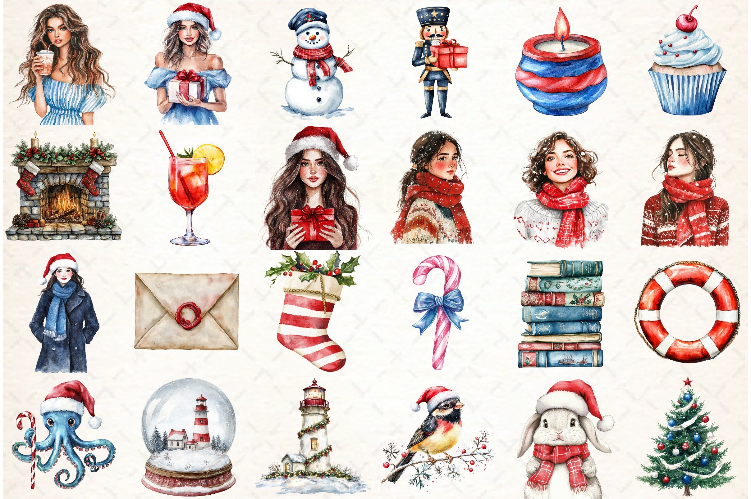 Merry Maritime Christmas Clipart Bundle - CraftNest - Digital Crafting and Art